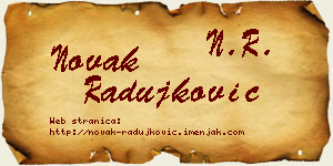 Novak Radujković vizit kartica